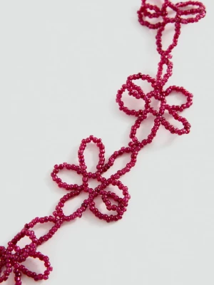 MANGO TEEN - Naszyjnik choker z motywem kwiatów kasztanowy - Rozmiar uniwersalny - Dziewczyna