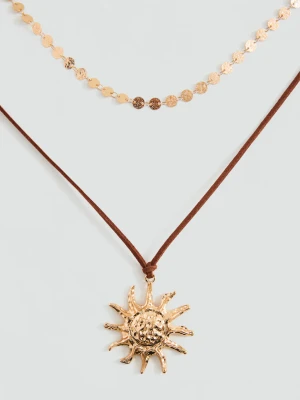 MANGO TEEN - Naszyjnik multi z przywieszką złoty - Rozmiar uniwersalny - Dziewczyna