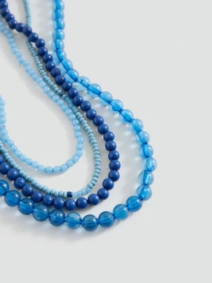 MANGO TEEN - Naszyjnik typu multi-chain niebieski - Rozmiar uniwersalny - Dziewczyna