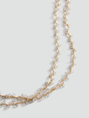 MANGO TEEN - Naszyjnik typu multi-chain niebieski - Rozmiar uniwersalny - Dziewczyna