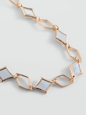 MANGO TEEN - Naszyjnik z imitacją szkiełek złoty - Rozmiar uniwersalny - Dziewczyna