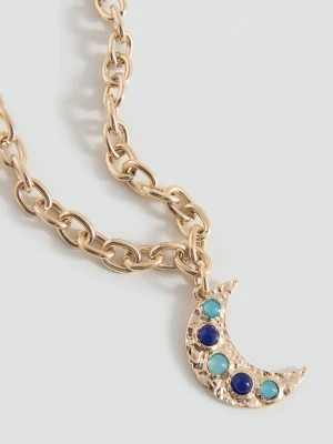 MANGO TEEN - Naszyjnik z księżycem złoty - Rozmiar uniwersalny - Dziewczyna