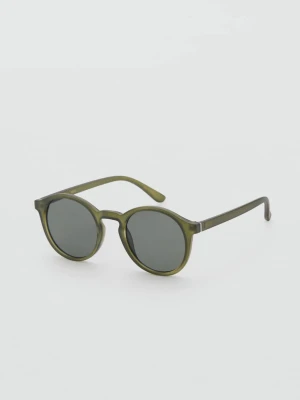 MANGO TEEN - Okulary przeciwsłoneczne oprawa z tworzywa khaki - Rozmiar uniwersalny - Dziewczyna