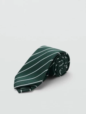 MANGO TEEN - Pasiasty krawat zielony - Rozmiar uniwersalny - ChĹ‚opak