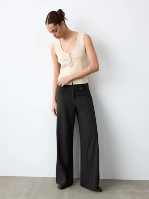 Proste spodnie od garnituru ciemnoszary - Dziewczyna - - MANGO TEEN