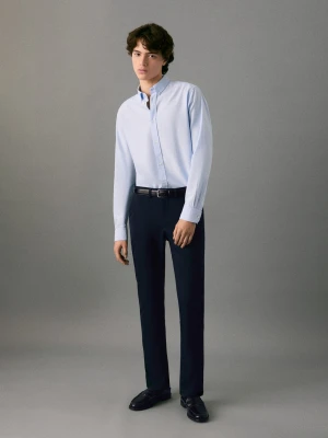 Proste spodnie od garnituru granatowy - Chłopak - - MANGO TEEN