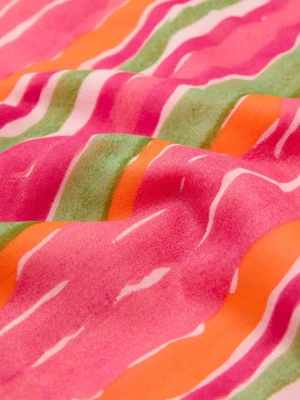 MANGO TEEN - Ręcznik plażowy w wielokolorowe paski różowy - Rozmiar uniwersalny - Dziewczyna
