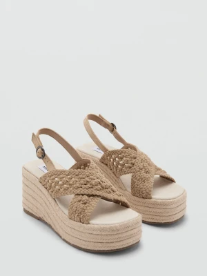 Sandały skrzyżowane paski średni brązowy - Dziewczyna - - MANGO TEEN