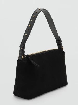 MANGO TEEN - Skórzana torebka z ćwiekami czarny - Rozmiar uniwersalny - Dziewczyna