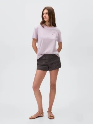 MANGO TEEN - Spodenki z szydełkowymi falbankami antracytowy - - Dziewczyna