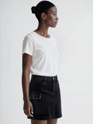 MANGO TEEN - Spódnica cargo z nitami i gwiazdkami black denim - - Dziewczyna