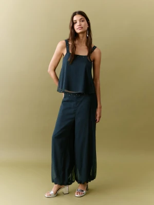 Spodnie balloon ze zdobieniami granatowy - Dziewczyna - - MANGO TEEN