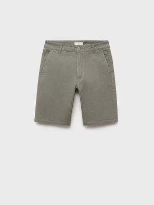 MANGO TEEN - Bermudy bawełniane khaki - - Chłopak