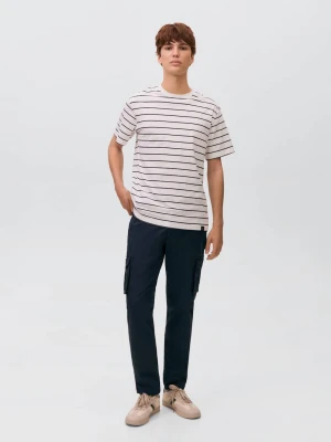 MANGO TEEN - Spodnie cargo granatowy - - Chłopak