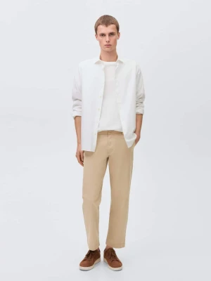 MANGO TEEN - Spodnie chinos straight fit piaskowy - - Chłopak