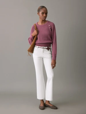 Spodnie dżinsowe flare crop złamana biel - Dziewczyna - - MANGO TEEN