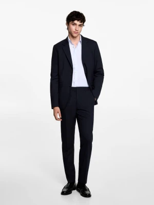 MANGO TEEN - Spodnie garniturowe slim fit ciemnogranatowy - - Chłopak