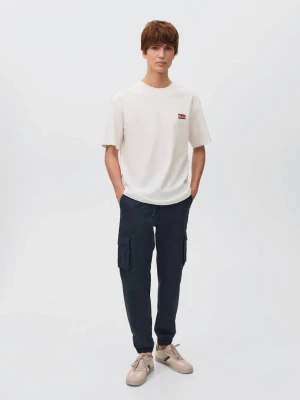 MANGO TEEN - Spodnie jogger cargo ze sznurkiem granatowy - - Chłopak