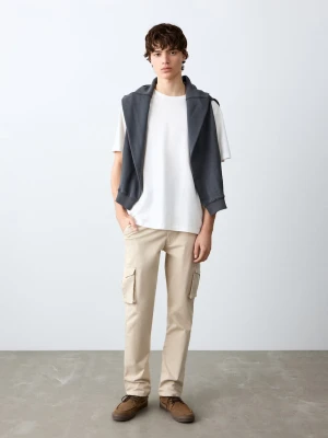 Spodnie o prostym kroju cargo lodowy szary - Chłopak - - MANGO TEEN