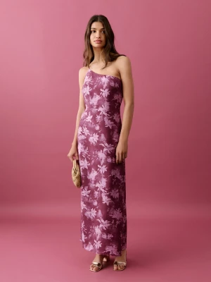 Sukienka o asymetrycznym kroju w kwiaty różowy - Dziewczyna - - MANGO TEEN