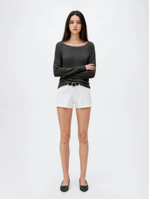 MANGO TEEN - Sweter ażurowa dzianina antracytowy - - Dziewczyna
