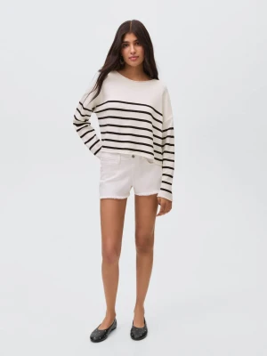 MANGO TEEN - Sweter dzianinowy w paski granatowy - - Dziewczyna