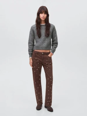 MANGO TEEN - Sweter z grubej dzianiny ciemnoszary - - Dziewczyna