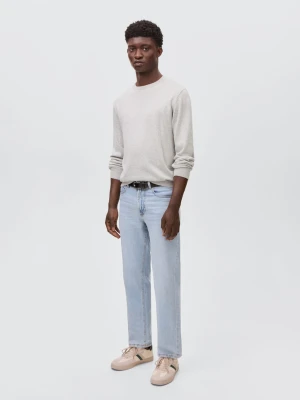 MANGO TEEN - Sweter z bawełnianej dzianiny jasnoszary - - Chłopak
