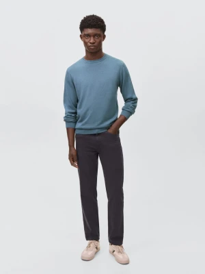 MANGO TEEN - Sweter z bawełnianej dzianiny niebieski - - Chłopak