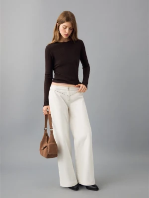 MANGO TEEN - Sweter z cienkiej dzianiny brązowy - - Dziewczyna