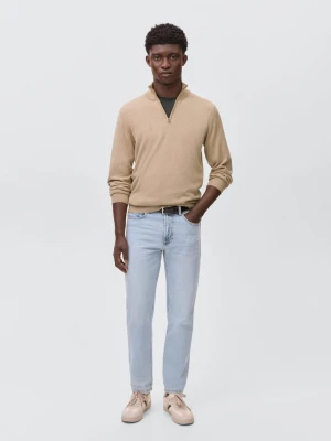 MANGO TEEN - Sweter z dzianiny z półgolfem piaskowy - - Chłopak