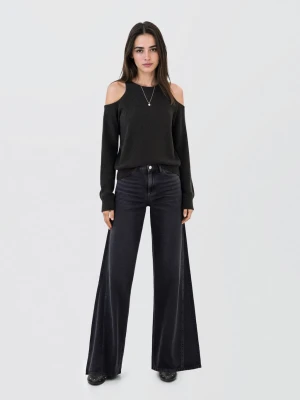 MANGO TEEN - Sweter z wycięciami na rękawach antracytowy - - Dziewczyna