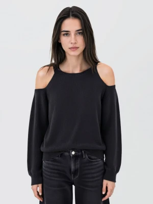 MANGO TEEN - Sweter z wycięciami na rękawach khaki - - Dziewczyna
