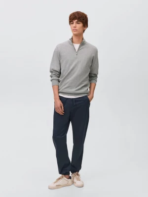 MANGO TEEN - Sweter ze stójką średni szary - - Chłopak