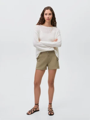 MANGO TEEN - Szorty w stylu cargo khaki - - Dziewczyna