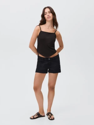 MANGO TEEN - Szorty dżinsowe z dżetami black denim - - Dziewczyna