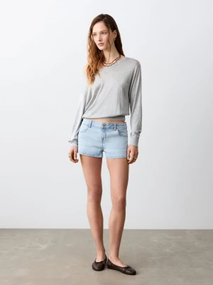 Szorty micro fit z niskim stanem jasnoniebieski - Dziewczyna - - MANGO TEEN