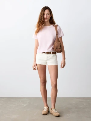 Szorty micro fit z niskim stanem złamana biel - Dziewczyna - - MANGO TEEN