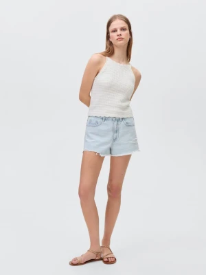 MANGO TEEN - Szorty dżinsowe z rozdarciami jasnoniebieski - - Dziewczyna