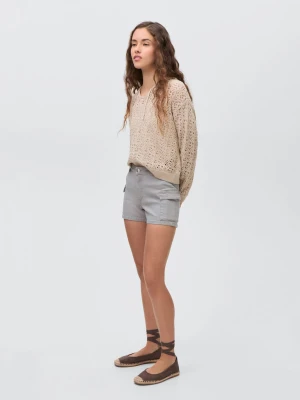 MANGO TEEN - Szorty w stylu cargo szary - - Dziewczyna