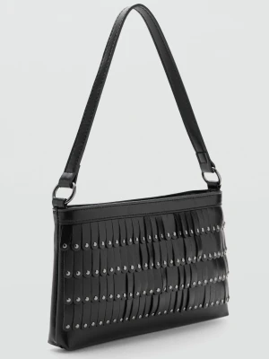 MANGO TEEN - Torebka z frędzlami i nitami czarny - Rozmiar uniwersalny - Dziewczyna