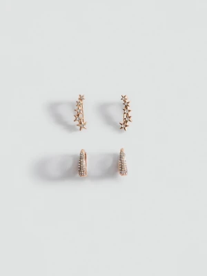 MANGO TEEN - Zestaw 2 kolczyków złoty - Rozmiar uniwersalny - Dziewczyna