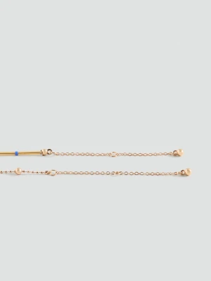 MANGO TEEN - Zestaw 2 naszyjników niebieski - Rozmiar uniwersalny - Dziewczyna