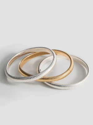 Zestaw 3 bransoletek złoty - Dziewczyna - Rozmiar uniwersalny - MANGO TEEN