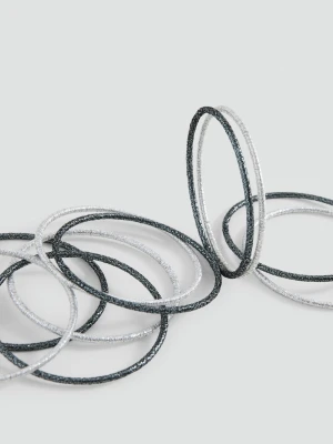 Zestaw błyszczących bransoletek srebrny - Dziewczyna - Rozmiar uniwersalny - MANGO TEEN