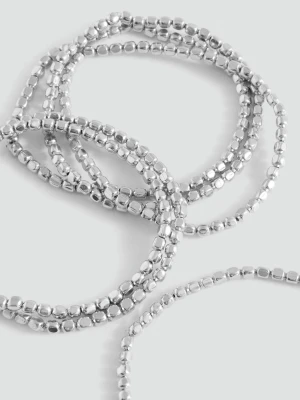 Zestaw koralikowych bransoletek srebrny - Dziewczyna - Rozmiar uniwersalny - MANGO TEEN