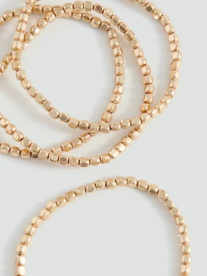 Zestaw koralikowych bransoletek złoty - Dziewczyna - Rozmiar uniwersalny - MANGO TEEN