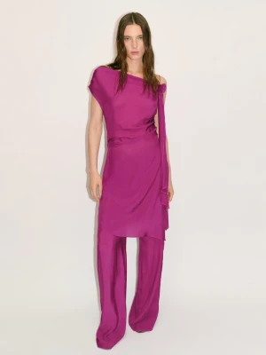 MANGO - TOP purpurowy - - Kobieta