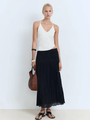 MANGO - Top z bawełny z odkrytymi plecami złamana biel - - Kobieta