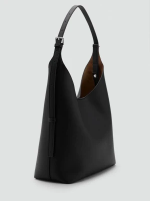 MANGO - Torba shopper ze sprzączką czarny - Rozmiar uniwersalny - Kobieta